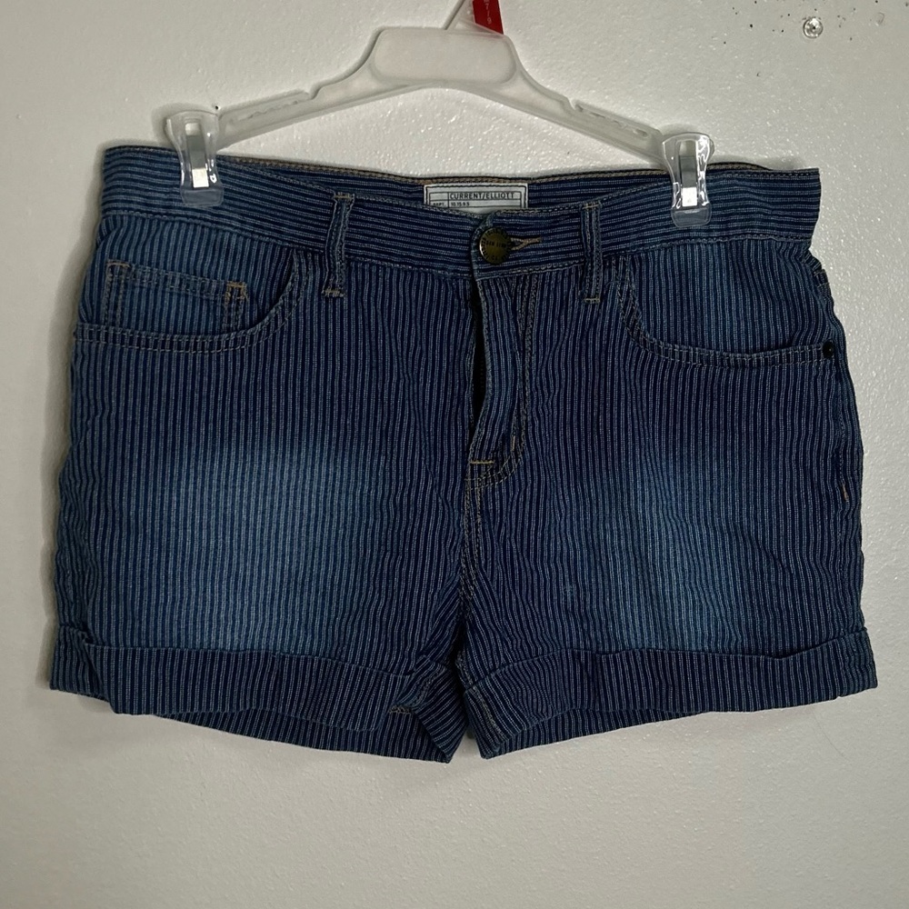 Current/Elliot soft denim striped shorts